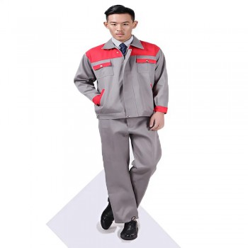 Quần áo bảo hộ phối màu đỏ xám