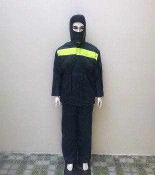 Đồng phục phòng lạnh xanh đen phối màu